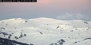 Sunrise on Mt Kosi this morning.Photo: Perisher snow cams